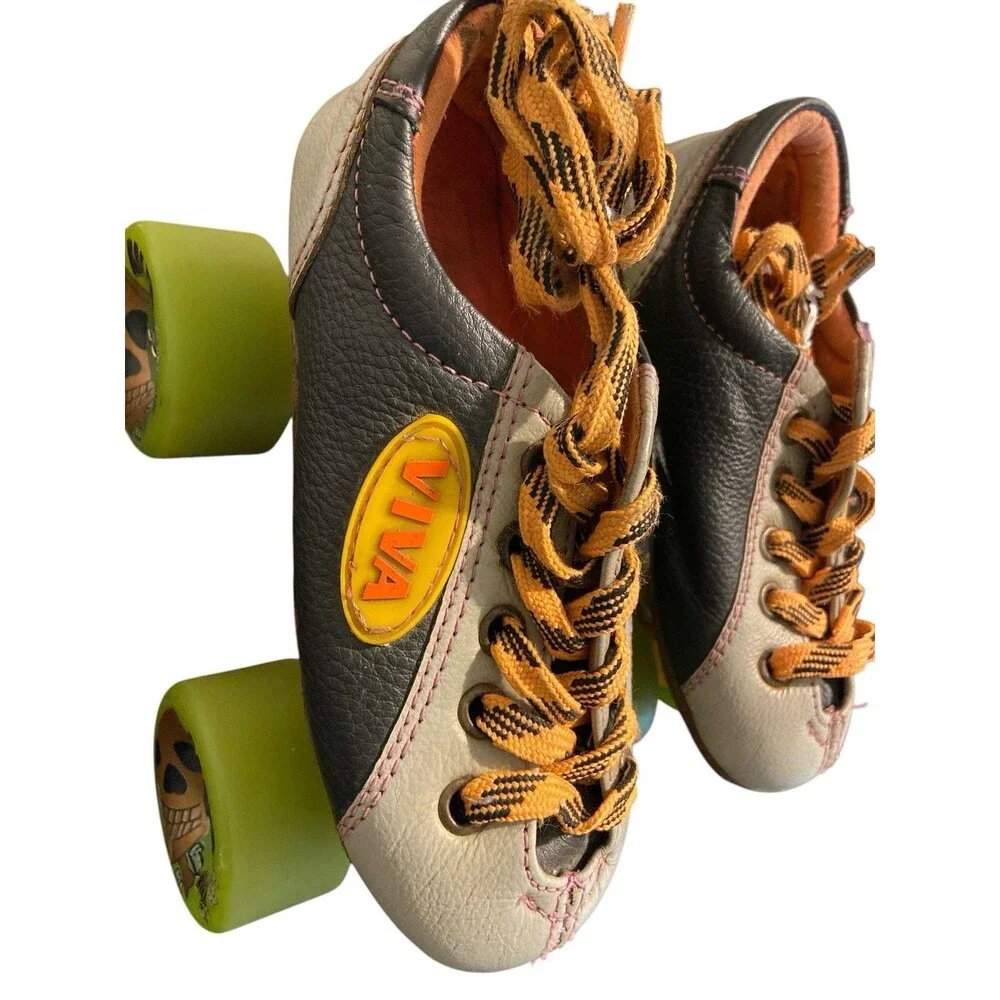 Vintage‎ Viva 4.6 Roll Skates Leather Toddler Boy/Girl Size 1